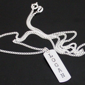 Name Pendant, Personalized Necklace, Silver Pendant, Custom Pendant Necklace, Mens Dog Tags, Family Name