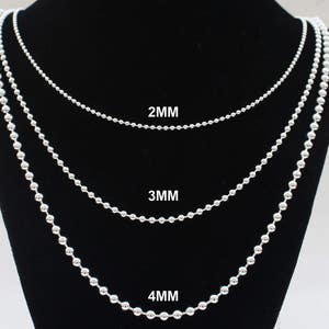 Ball Chain in Silver 2mm, 2.5mm, 3mm or 4mm, 16 to 36 Bead Chain, High  Quality Solid Sterling Silver, Silver Bead / Ball Chain. C107 