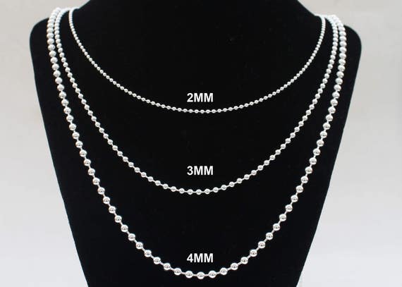 2mm Sterling Ball Chains - 16 2mm Sterling Ball Chains - 16