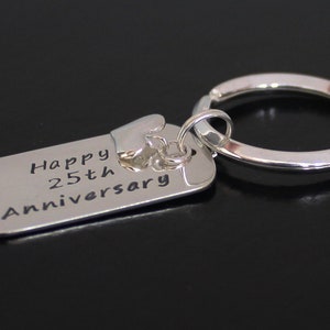 Personalized Keychain with heart, Solid Sterling silver key ring, fathers day, Heart Key Fob, Custom Dog Tag, graduation, anniversary