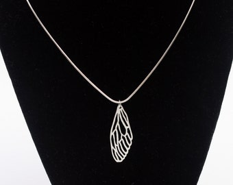 Cicada Wing Necklace, Solid Sterling Silver Cicada Wing Pendant, Cicada wing 925 jewelry, belinda carmichael