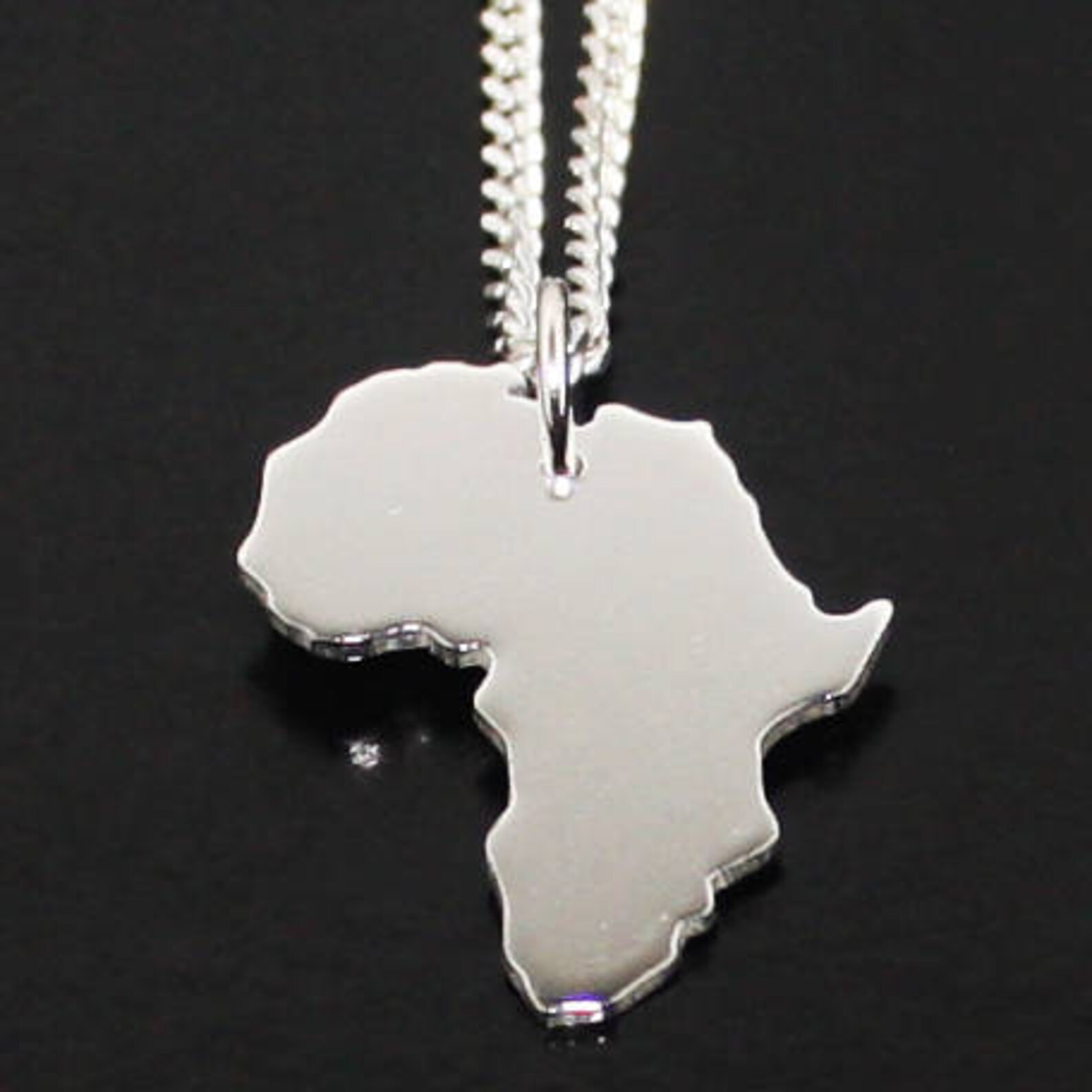 Africa Necklace Solid Silver 925 Continent Country Province Etsy Canada