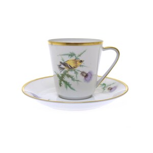 Audubon Bird by Hutschenreuther Flat Cup & Saucer Set (Gold Finch)