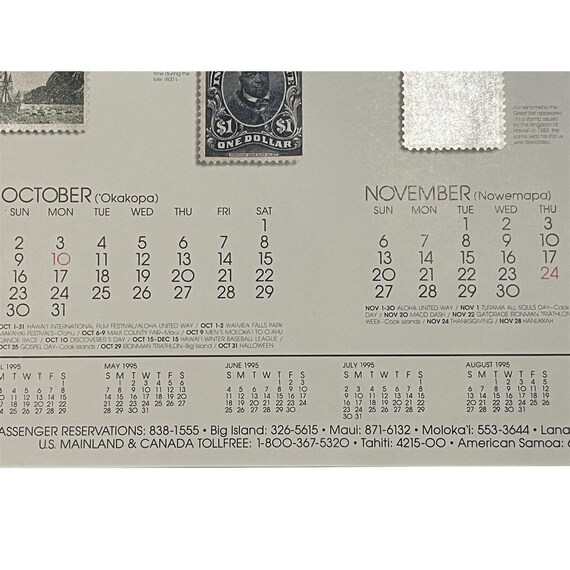 Vintage 1994 Hawaiian Airlines Complete Wall Travel Calendar - Etsy