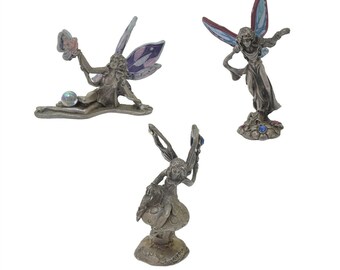 Yahre Gallo Pewter Figurines Fairy Fairies - Set of 3
