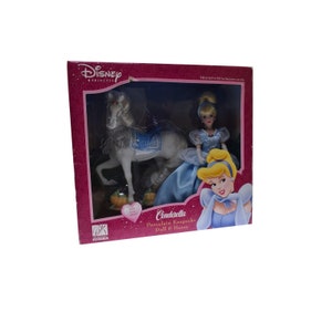 Disney 2003 Porcelain Brass Key Keepsake Cinderella Doll & Royal Horse - NIB