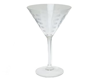 Mikasa Cheers Martini Glass 7.5" Clear Etched Bubbles