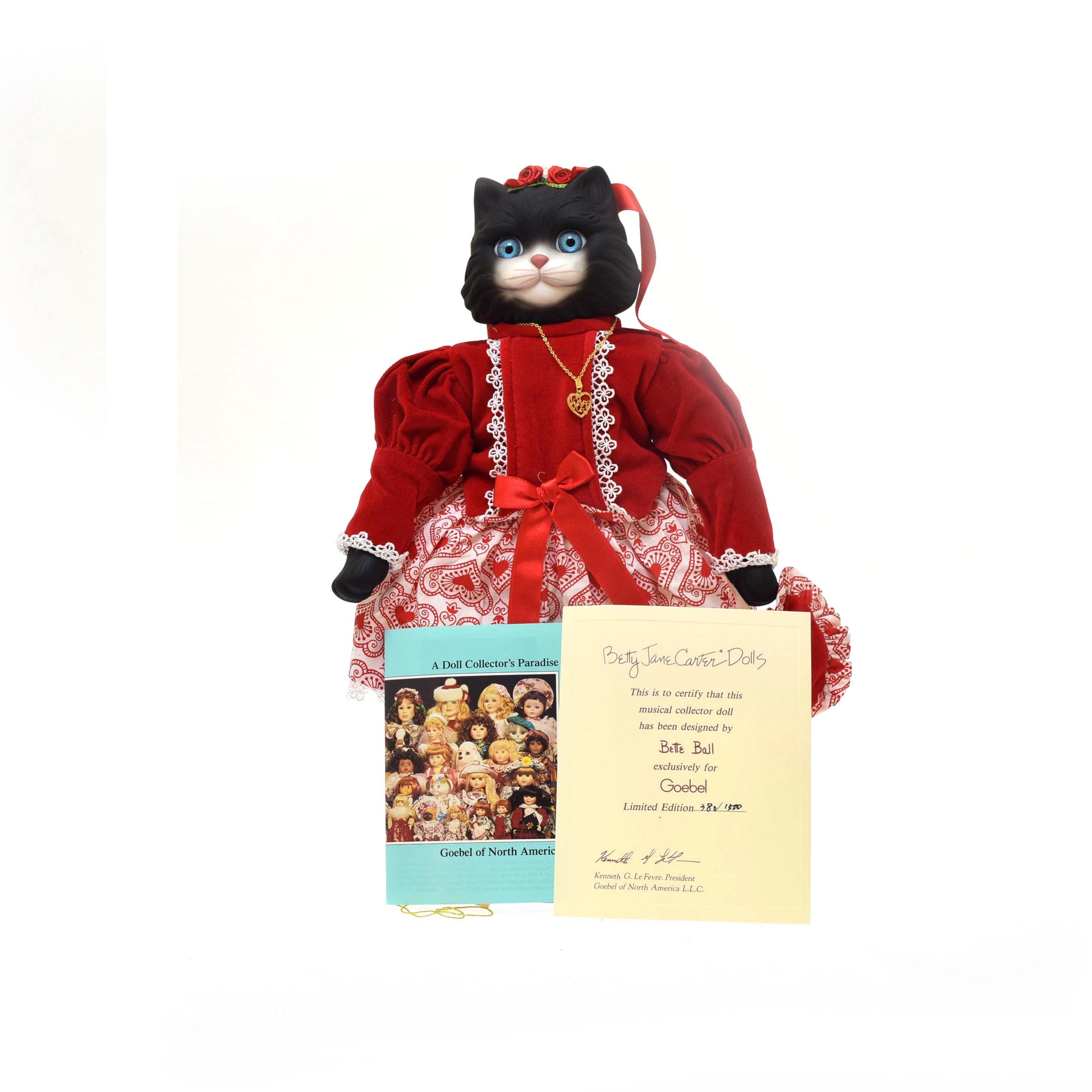 海外作家　Phyllis Petee ハンドメイド　ヴィンテージドール Goebel Betty Jane Carter Doll 1995 Valentina Smoochy Musical Cat