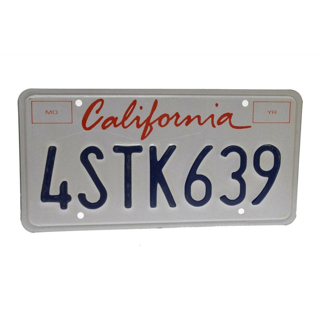 California License Plate White Blue 4STK639 Sesquicentennial Etsy
