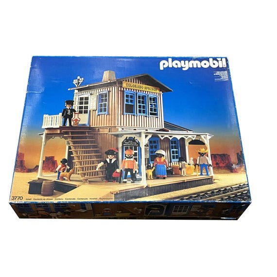 Vintage Playmobil 3770 Train Station Colorado Springs 1992 W