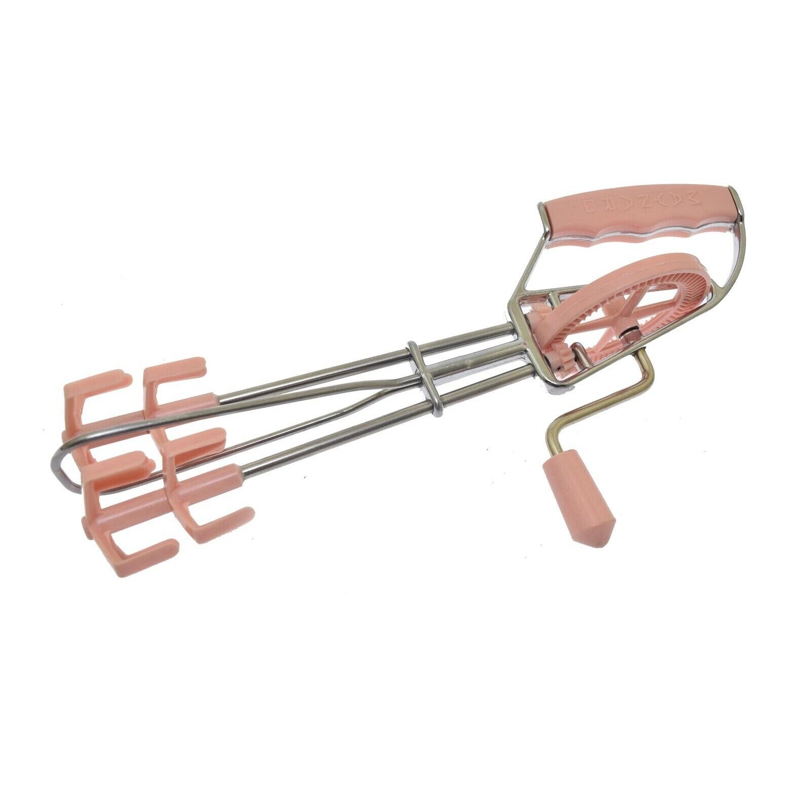 VINTAGE MAYNARD EGG BEATER HAND MIXER WITH PINK HANDLE CLASSIC
