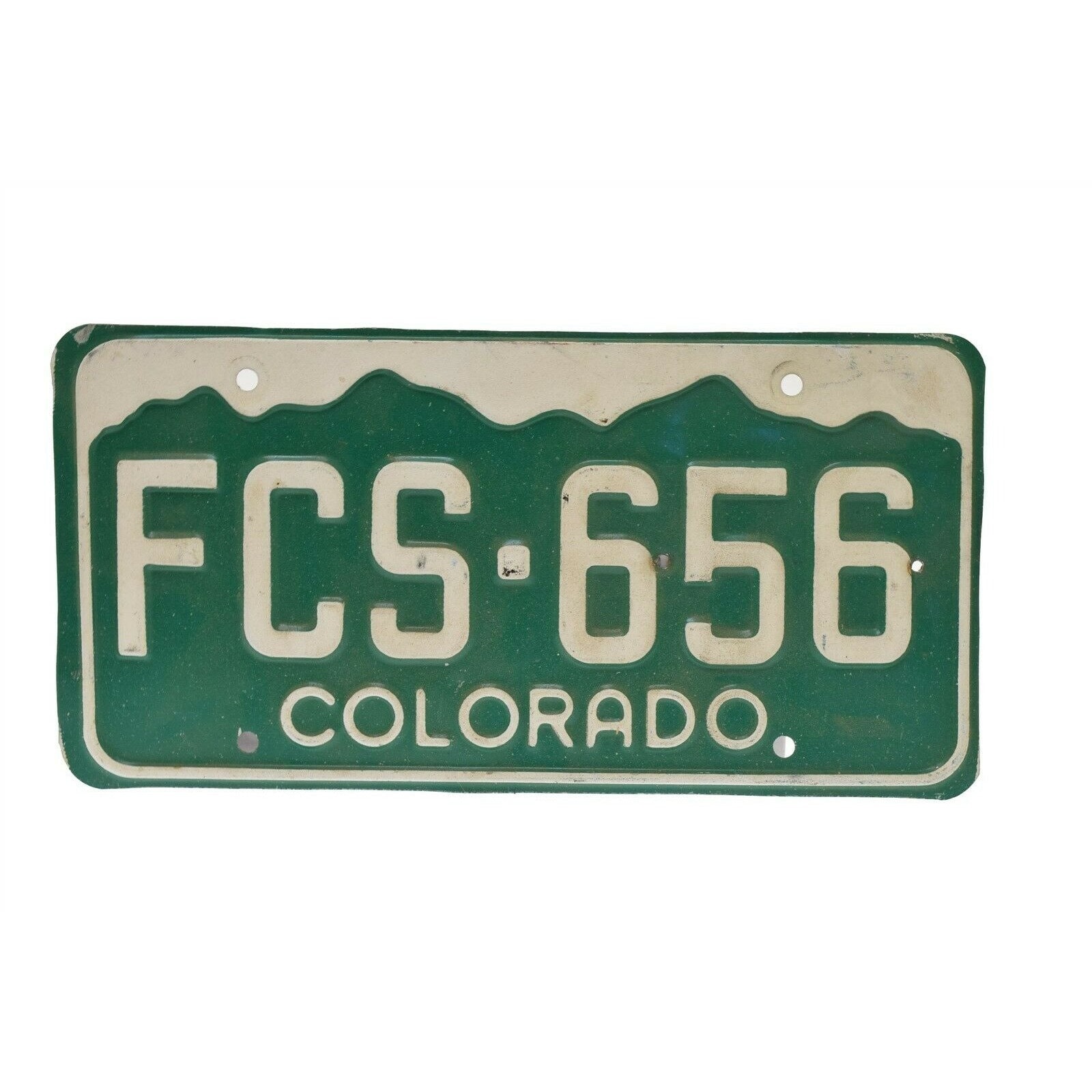 Colorado License Plate White on Green FCS 656