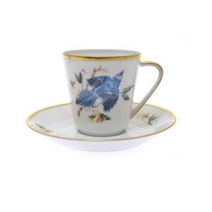 Audubon Bird by Hutschenreuther Flat Cup & Saucer Set (Blue Jay)