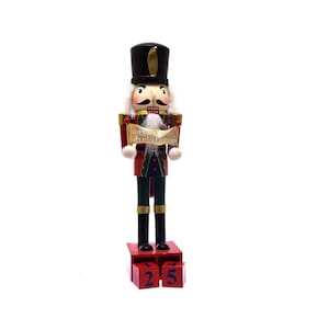 Christmas Holiday 15&quot; Wood Nutcracker Count Down To Christmas Blocks