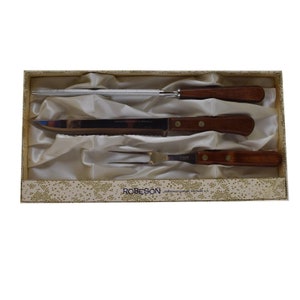 Vintage Robeson Shurwood Handle Cutlery Carving Set (3 Piece)