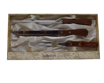 Vintage Robeson Shurwood Handle Cutlery Carving Set (3 Piece)