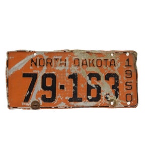 1950 North Dakota License Plate 79 163