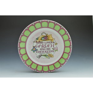 Mary Engelbreit Enesco Plate 8" Who Loves A Garden Still His Eden Keeps