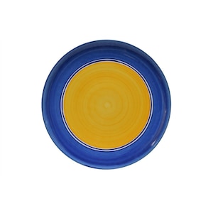 Dansk Blue Gold Yellow Swirl Portugal 11.75&quot; Dinner Plate