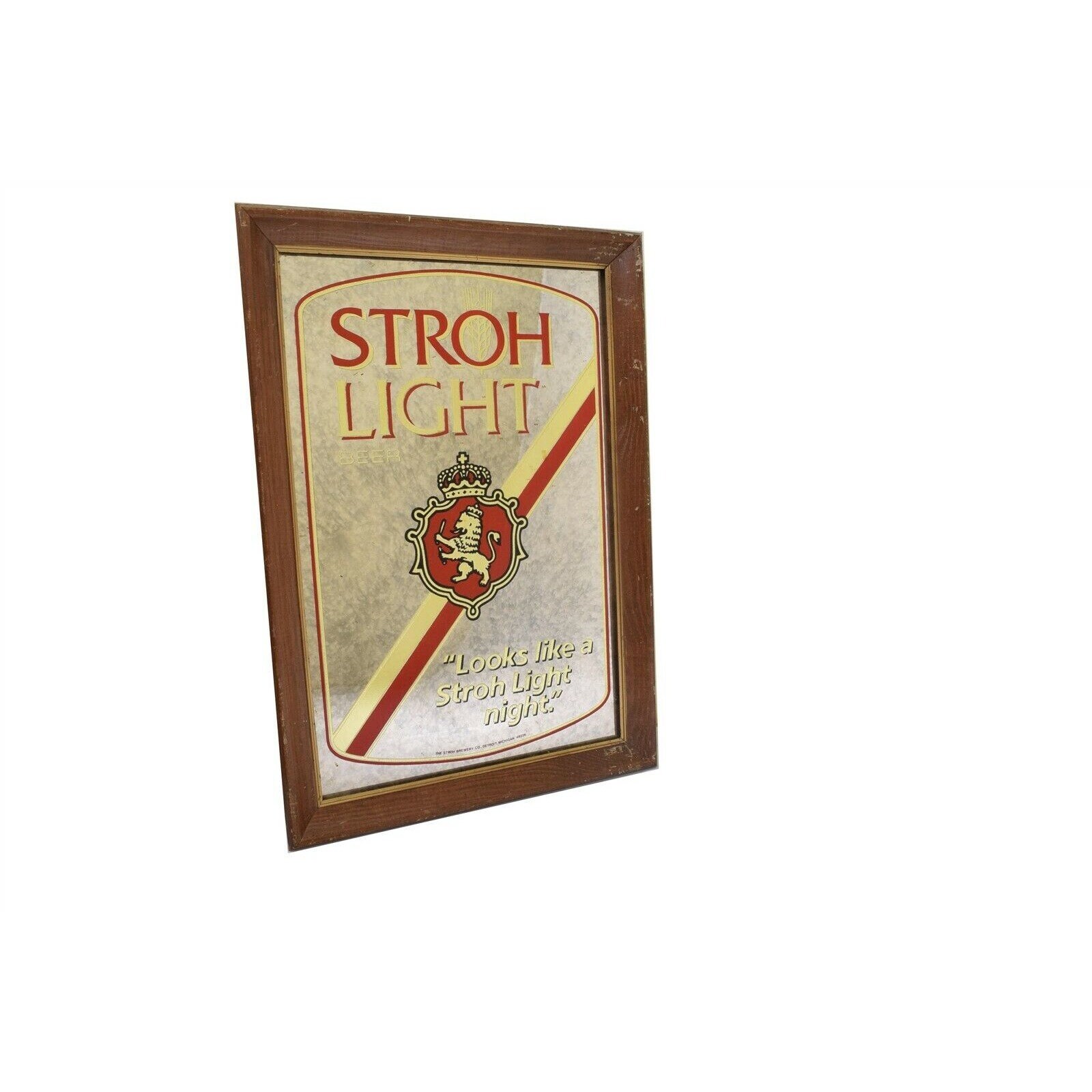 Stroh Light Beer Mirror Sign Looks Like A Stroh Light Night