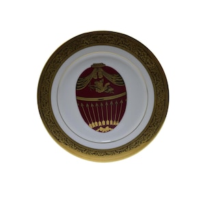 Muirfield 9136 Magnificence 8.5&quot; Salad Dessert Plate Fabergé Egg Red Cupid Gold