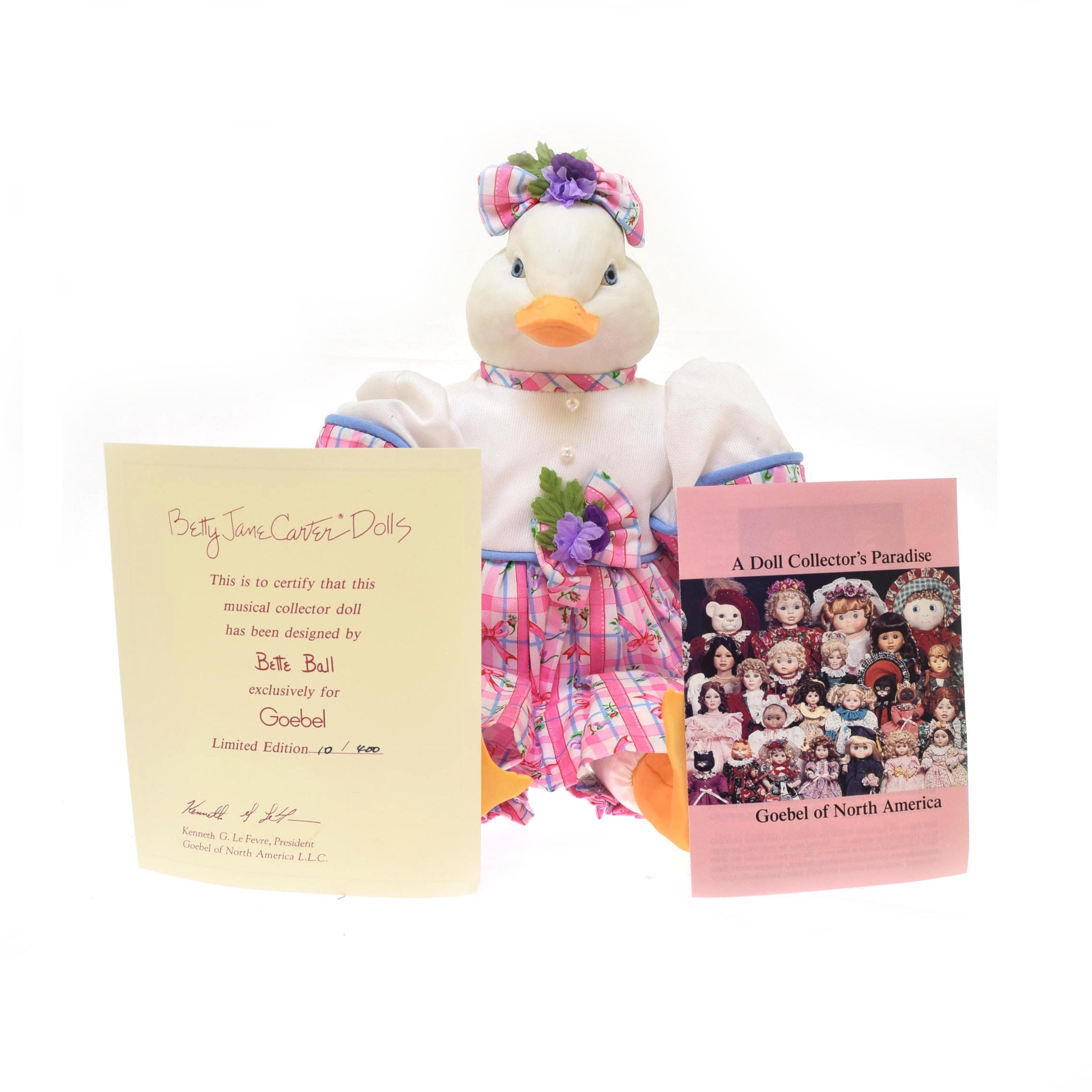 Goebel Betty Jane Carter Doll 1996 Lovie Duckie Perfect Pet