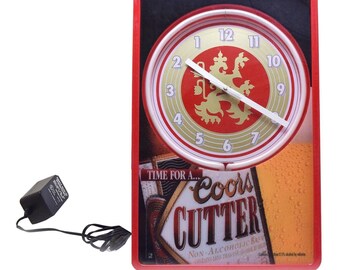 Miller Lite Beer, Neon Wall Clock 16” With Double Neon, Oil