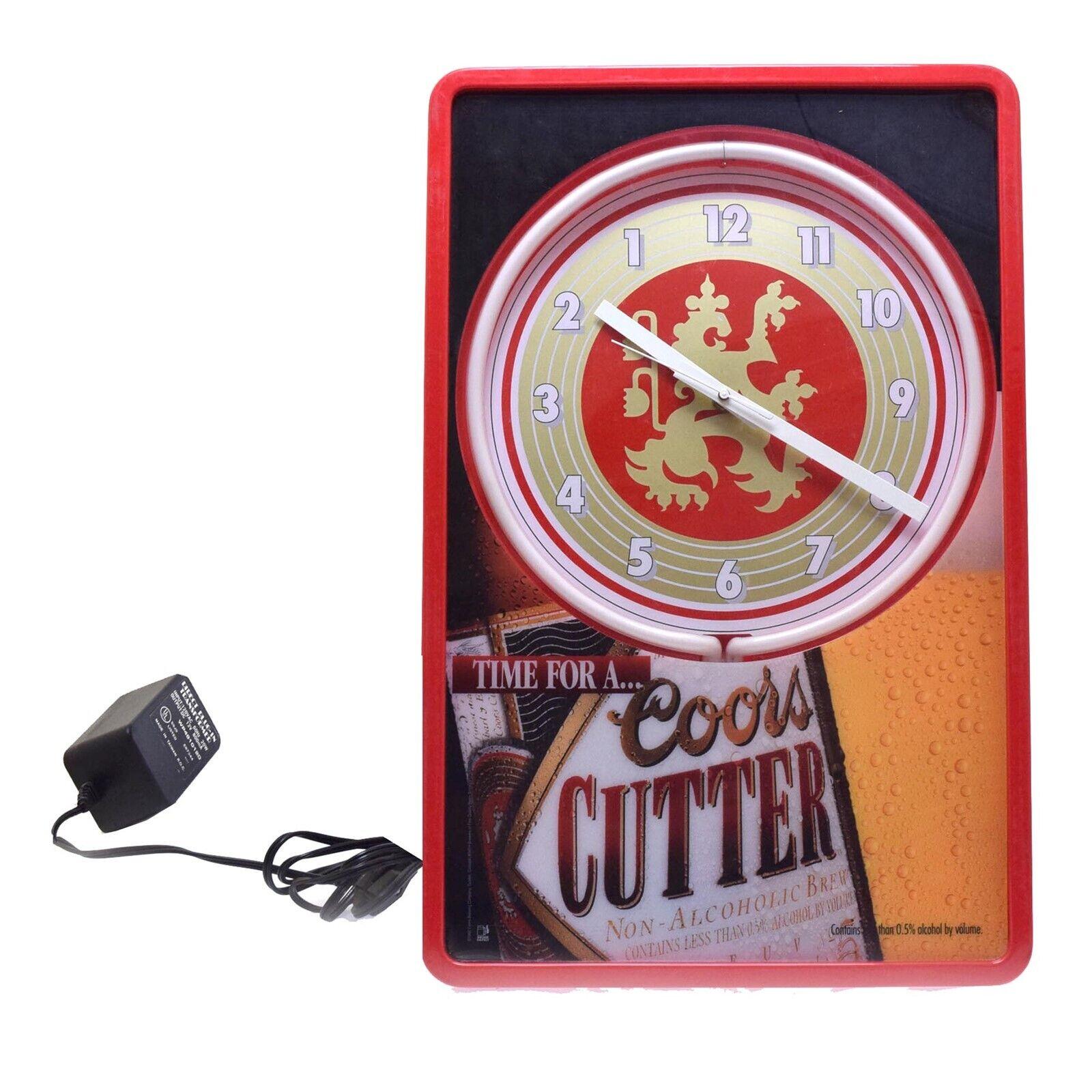 Vintage Beer Neon Lighted Clock Sign Coors Cutter Non Acholic Beer