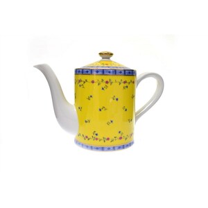 Metropolitan Museum of Art MMA Yellow Blue Porcelain Forget Me Not Coffee Pot