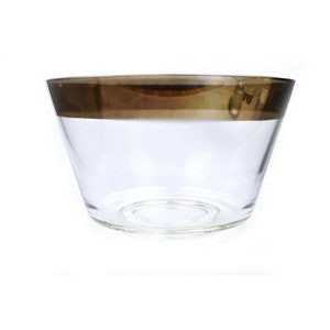 Dorothy Thorpe Style Glass Silver Stripe Punch Bowl