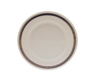 Vintage ABCO Delta Airline First Class Plate 5 1/8&quot; Blue Gold Rope Bread