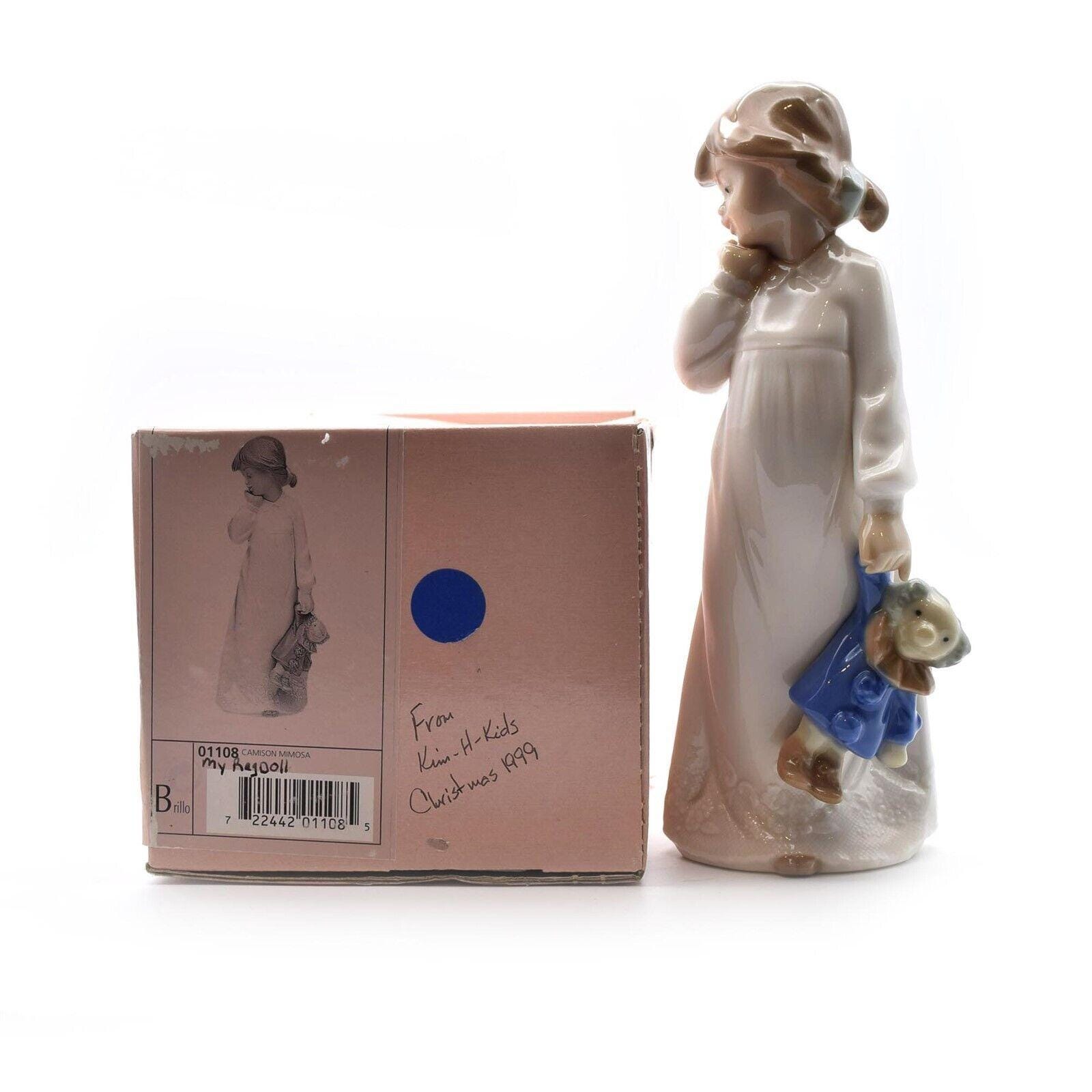 リヤドロ NAO BY LLADRO MY RAG DOLL #1108 BRAND NEW IN BOX LITTLE GIRL NIGHT GOWN SAVE$ FS Nao by Lladro Collectible Porcelain Figurine: MY RAG -