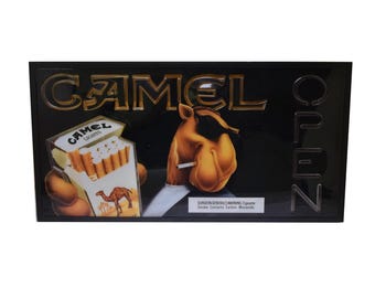 Cigarette With a Camel LED Lamp • Retro Lightbox • Mood Lighting Gift •  Classic Cigarette Lamp • Vintage Advertising Decor