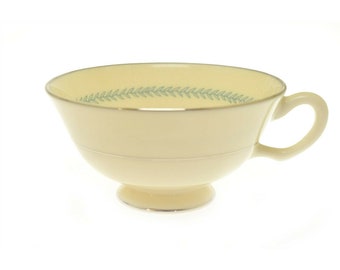 Lenox Charmaine C-152 Ivory Blue Silver Footed Cup Teacup