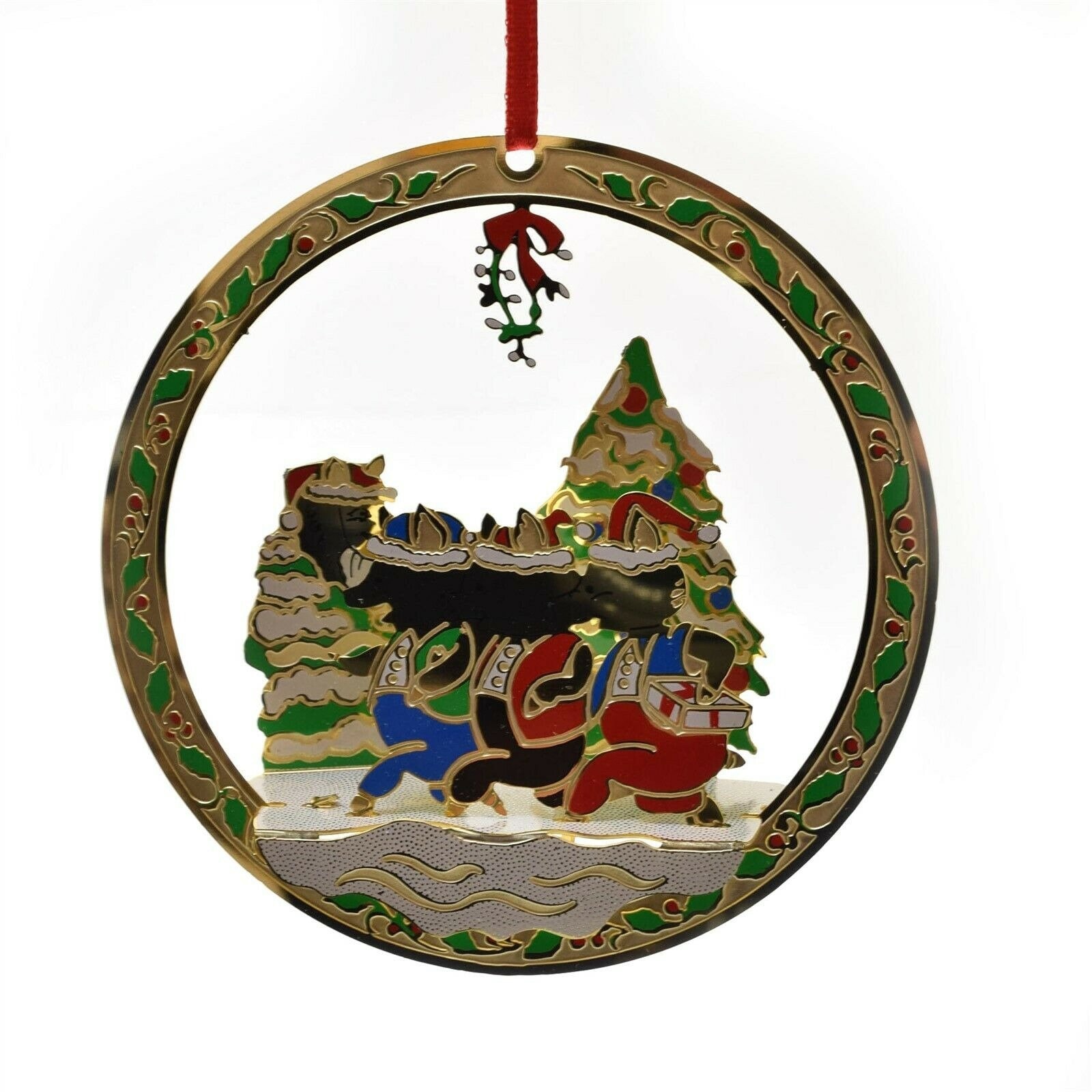 Danbury Mint Ornament Round Gold Ornament 1989 Three Little Etsy