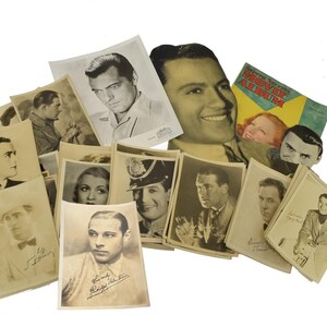 Vintage Movie Star Photo Facsimile Autograph Lot 1920&#39;s Magazine 56+ Pieces