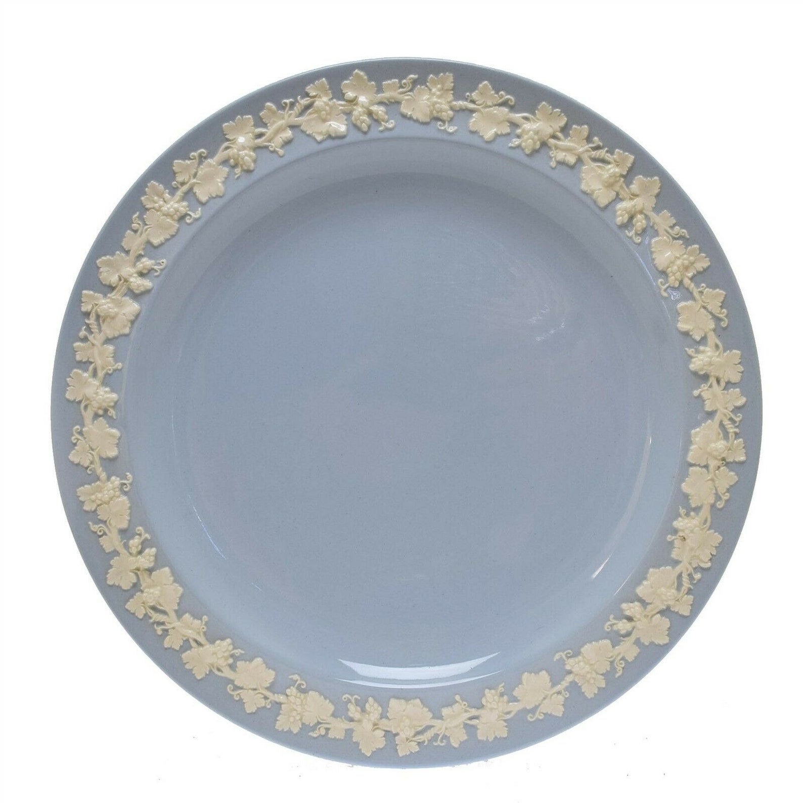 Wedgwood Embossed Queensware 2243 White on Blue 9 7/8 Etsy