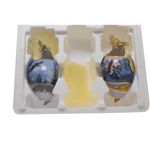 Bradford Exchange On Eagles Wings Porcelain Ornaments- Set of 2 Daniel Smith