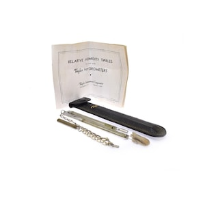 Vintage Taylor Instruments Hygrometer Wet Dry Thermometer Wet Dry Bulb Metal