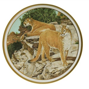 Lenox American Wildlife Plate Mountain Lions July in Nevada