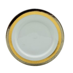 Fitz and Floyd Platine d&#39; Or Gold Silver 7.5&quot; Salad Plate(s)