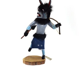 Kachina Doll 12" Native America Figurine "Wolf" - Signed
