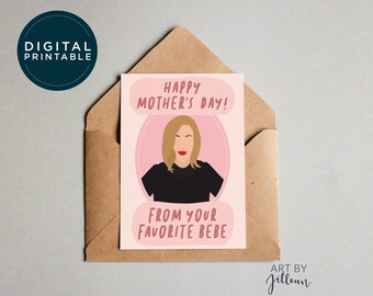DIGITAL Moira Rose Mother's Day Card, Schitt's Creek Card, Card from your Bebe, Card for Mom, Card from Daughter