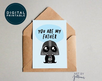 DIGITAL Eres mi tarjeta de padre, tarjeta de Star Wars del Día del Padre, tarjeta de humor para papá, tarjeta Darth Vader, tarjeta linda del Día del Padre