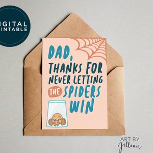 DIGITAL Thank you Spider Father&#39;s Day Card, Funny Fathers Day Card, Humor Card for Dad, Card From Child, Fathers Day