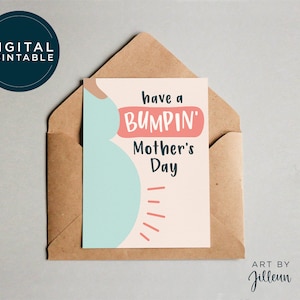 BUMPIN Mommy to be Mother’s Day Card, Carte de fête des mères de grossesse 2023, Carte pour future maman, Carte du mari, Bientôt maman de la bosse