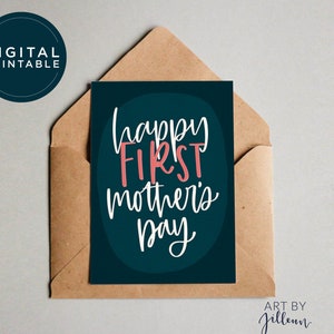 Cartão DIGITAL para o primeiro dia das mães, novo cartão para a mãe, cartão fofo para a mãe recém-nascida, cartão da filha, novo cartão para a mamãe, dia das mães