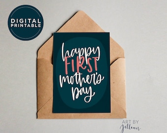 Tarjeta DIGITAL del Día de las Primeras Madres, Tarjeta de Nueva Mamá, Tarjeta Linda para mamá recién nacida, Tarjeta de Hija, Tarjeta de Nueva Mamá, Día de las Madres