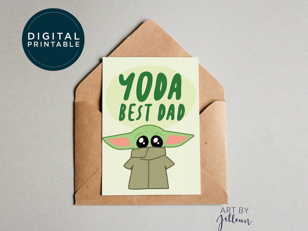 DIGITAL Yoda Best Dad Card, Fathers Day Star Wars Card, Humor Birthday Card for Dad, Card From