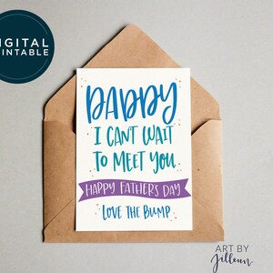 Tarjeta DIGITAL Papá, No puedo esperar para conocerte, Tarjeta del futuro papá, Tarjeta del primer día del padre, Tarjeta de Bump, Día de los padres esperando